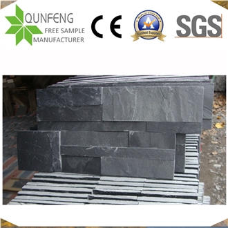 China 18*35CM Natural Black Split Slate Panel Veneer