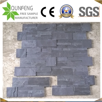 China 18*35CM Natural Black Split Slate Stone Veneer