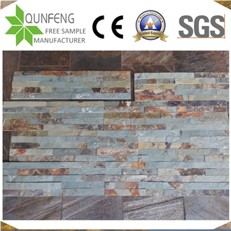 China Natural Split Face Green&Rusty Slate Stone Veneer