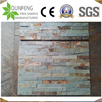 China Natural Split Green&Rusty Slate Wall Cladding Panels