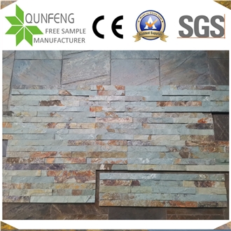 China Rusty&Green Split Slate Stone Wall Cladding Panels