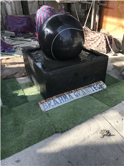 Absolute Black Granite Floating Ball Fountain