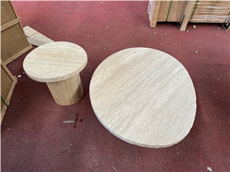 Beautiful Travertine Cafe Tables