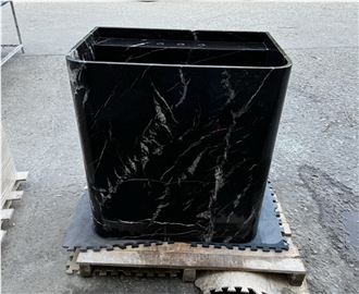 Black Cosmic Granite Pedestal Basin