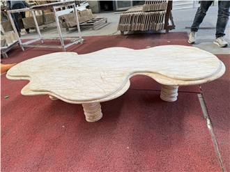 Golden Spider Marble Freeform Coffee Table