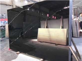 Good Quality China Nero Marquina Marble Big Slabs For Tiles