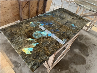 Labradorite Blue Lemurian Granite Rectangle Table Top