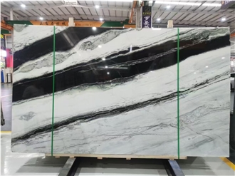Dalmata Marble Slabs Panda White Stone Wall Background Tile