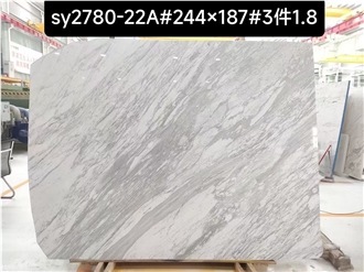 Jazz White Marble Tiles Volakas Drama Stone Home Use Tile