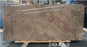 Obama Wood Cross Cut Marble Slabs China Eramosa Brown Stone