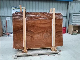 Red Wood Grain Marble Slabs Royal Wooden Stone Tile