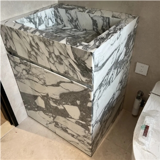 Arabescato Faniello Marble Bathroom Vanity Sink
