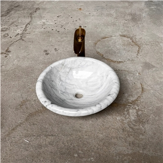Bianco Carrara CD Marble Vessel Sinks