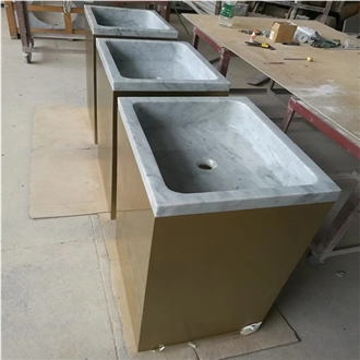 Hrst Marble Stone Bathroom Sink