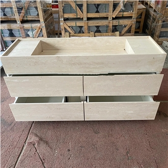 Hrst Travertine Bathroom Vanity Unit With Sink