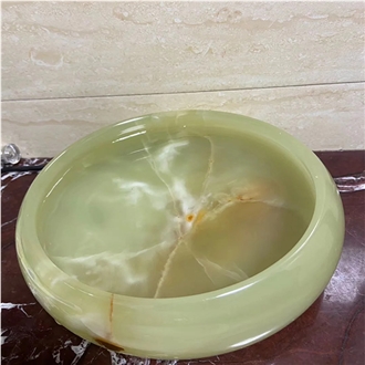 Natural Green Onyx Stone Cigar Ashtray