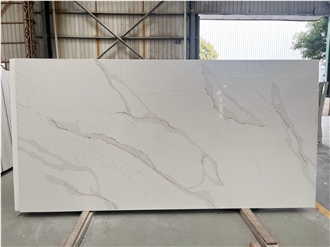 Calacatta Marble Look  White Quartz Slabs