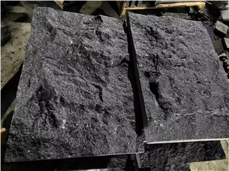 G684 Split Face Black Basalt Tiles For Wall Cladding
