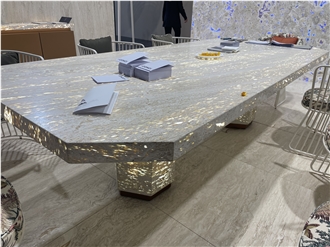 St. Caterina Bianco Travertine Custom Commercial Table