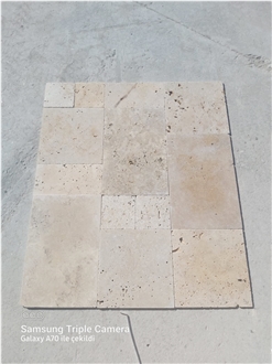 Rustic Travertine Tumbled French Pattern Set 1.2 Cm Thickness