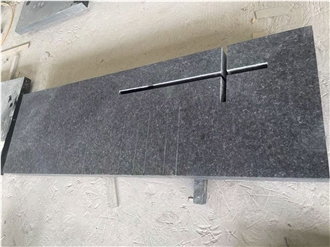 Blue Pearl Granite Leather Finish Tombstone