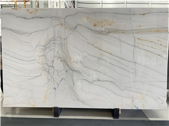 Brazil Natural White Vein Cristallo Quartzite Slabs