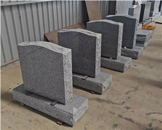 G614 Granite Serp Top Upright Headstones