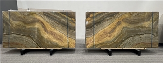 Gold Veins Venice Grey Marble Slabs Matched