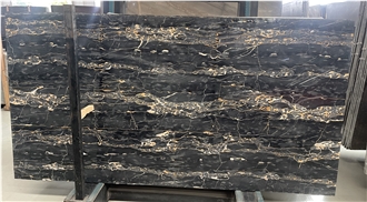 Italian Portoro Gold Black Marble Slabs