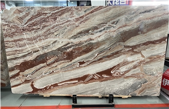 Monica Red Italian Marble Slabs For Interior Applications