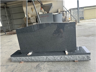 Serptine Upright Top Tombstones Grey Granite