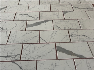 Statuario Bianco White Marble Flooring Tiles