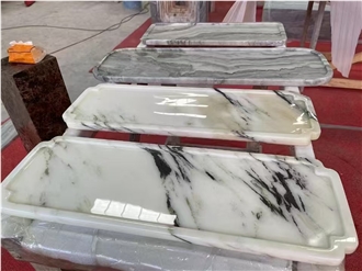 Luxury Marble Calacatta White Tea Sets For Kitchen