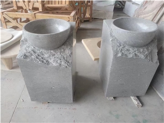 Sandy Grey Marble Wash Basin Pedestal Bathroom Decor