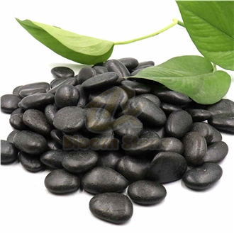 Polished River Pebble Stone Black Pebble For Garden