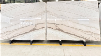 Guangxi White Marble Book-Match Slabs