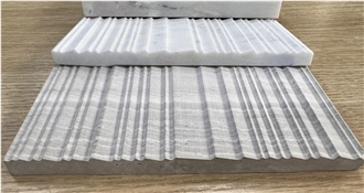 Textured Stone Wall Tiles White Marble