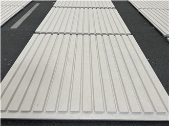 White Sand Beige Marble Fluted Tiles