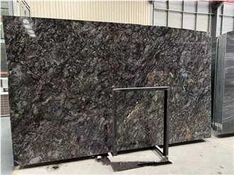 Brazil Black Gold Diamond Platinum Granite Slabs For Floor