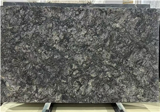 Brazil Black Gold Diamond Platinum Granite Slabs For Floor