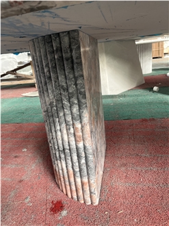Marble Coffee Table Fluted Finish