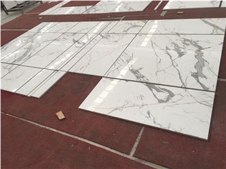 Polished Statuario White Marble Tile  Wall Tiles