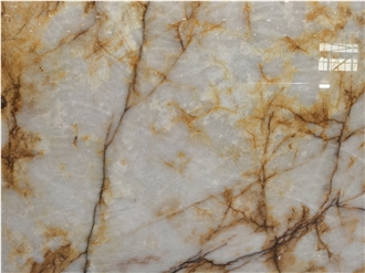 Crystal Yellow Quartzite Slabs For Bookmatch Background