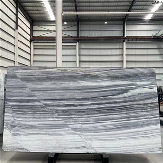 Italy Polished Blue Wooden Vein Marble Slabs