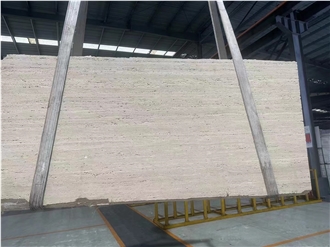 Vein-Cut White Travertine Slabs For Floor Application Tiles