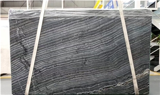 Black Wooden Vein Marble - Silver Wave Marble Slabs