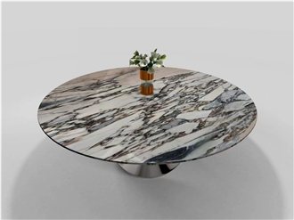 Lilac Bulgari White Marble Coffee Stone Table Tops