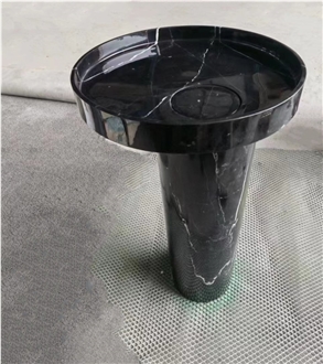 Modern Black Marble Free Standing Stone Sink