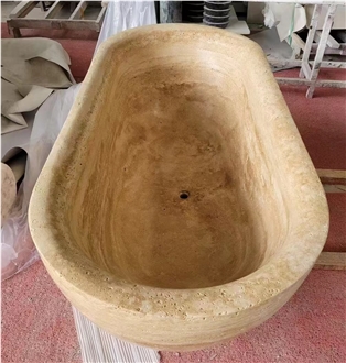 Mordern Travertine  Hotel Natural Stone Bathtub