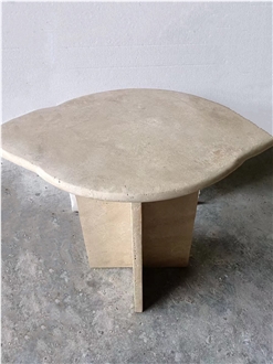 Square N Round Romano Travertine Stone Coffee Table Top